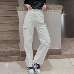 High Waist Jeans with side slit